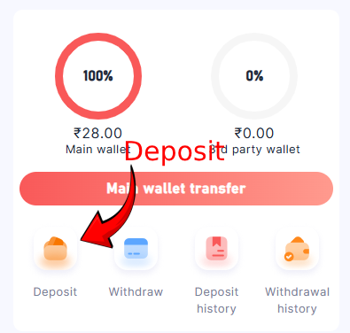 BHT Club Deposit option