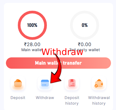 BHT Club Withdraw option